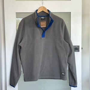 Eddie Bauer NWT Grey Fleece Snap Mock - lightweight- M
